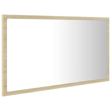 LED Bathroom Mirror Sonoma Oak 80x8.5x37 cm - Modern Style