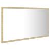 LED Bathroom Mirror Sonoma Oak 80x8.5x37 cm - Modern Style