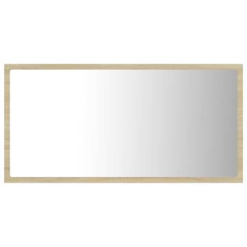 LED Bathroom Mirror Sonoma Oak 80x8.5x37 cm - Modern Style