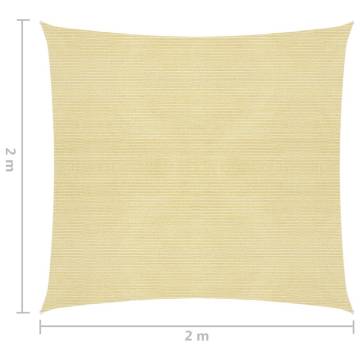 Beige HDPE Sunshade Sail 2x2m - Perfect Outdoor Shade Solution