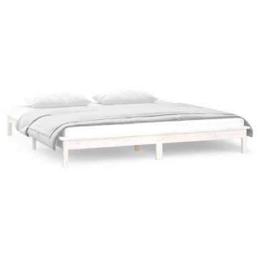 LED Bed Frame White 180x200 cm Super King Size - Hipomarket