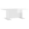 Modern High Gloss White Coffee Table - 103.5x60x40 cm