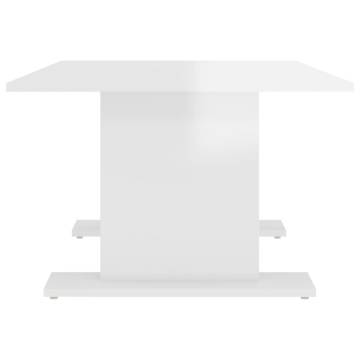 Modern High Gloss White Coffee Table - 103.5x60x40 cm