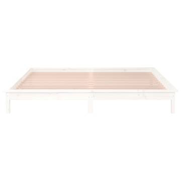 LED Bed Frame White 180x200 cm Super King Size - Hipomarket