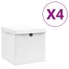 Storage Boxes with Covers 4 pcs 28x28x28 cm White Colour white with lids Quantity in Package 4 Number of 1 