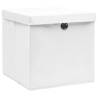 Stylish Storage Boxes with Covers - 4 pcs White 28x28x28 cm