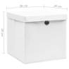 Stylish Storage Boxes with Covers - 4 pcs White 28x28x28 cm