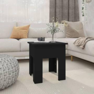 Stylish Black Coffee Table | 40x40x42 cm Engineered Wood