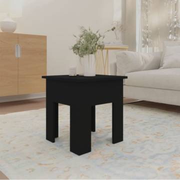 Stylish Black Coffee Table | 40x40x42 cm Engineered Wood