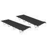 Camping Beds 2 pcs 180x60x19 cm Oxford Fabric and Steel Black Colour black Quantity in Package 2 