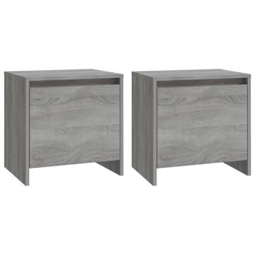 Elegant Grey Sonoma Bedside Cabinets - Set of 2