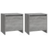 Elegant Grey Sonoma Bedside Cabinets - Set of 2