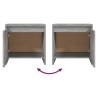 Elegant Grey Sonoma Bedside Cabinets - Set of 2