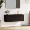 Wall Cabinet Black 100x36.5x35 cm Engineered Wood Colour black Quantity in Package 1 Number of 