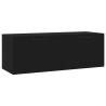 Stylish Black Wall Cabinet - 100x36.5x35 cm Engineered Wood