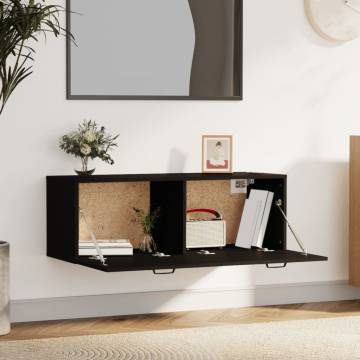 Stylish Black Wall Cabinet - 100x36.5x35 cm Engineered Wood