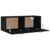 Stylish Black Wall Cabinet - 100x36.5x35 cm Engineered Wood