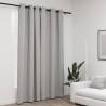 Linen-Look Blackout Curtains with Grommets Grey 290x245cm Colour grey Size 290 x 245 cm Quantity in Package 1 