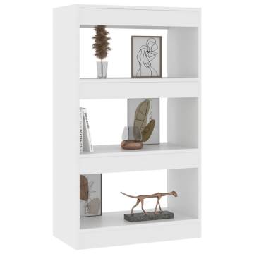 Book Cabinet/Room Divider - White Engineered Wood 60x30x103 cm