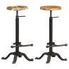 Stylish Bar Stools Set - Cast Iron & Reclaimed Wood