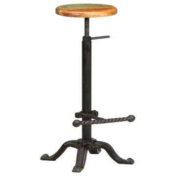 Stylish Bar Stools Set - Cast Iron & Reclaimed Wood