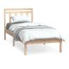 Small Single Bed Frame 75x190 cm - Solid Pine Wood