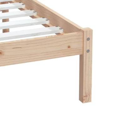 Small Single Bed Frame 75x190 cm - Solid Pine Wood