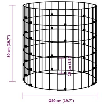 Garden Composter Ø50x50 cm Galvanised Steel - Hipo Market