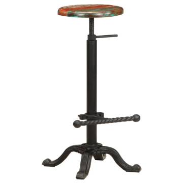 Stylish Bar Stools Set - Cast Iron & Reclaimed Wood