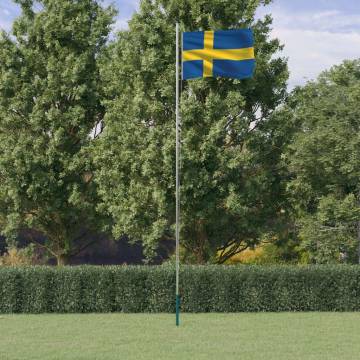 Sweden Flag & Pole 6.23m Aluminium - Durable National Flag Set