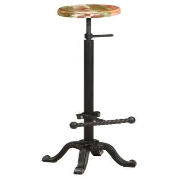 Stylish Bar Stools Set - Cast Iron & Reclaimed Wood