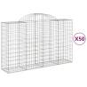 Arched Gabion Baskets - 50 pcs Galvanised Iron | Hipomarket