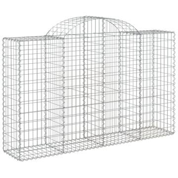 Arched Gabion Baskets - 50 pcs Galvanised Iron | Hipomarket