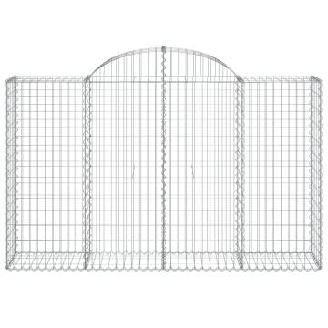 Arched Gabion Baskets - 50 pcs Galvanised Iron | Hipomarket