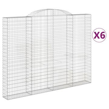 Arched Gabion Baskets 6 pcs - Durable Garden Barriers