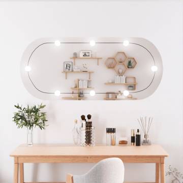 Stylish Wall Mirror with LED Lights - 45x100 cm Oval Design