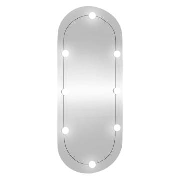 Stylish Wall Mirror with LED Lights - 45x100 cm Oval Design