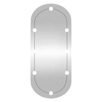 Stylish Wall Mirror with LED Lights - 45x100 cm Oval Design