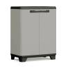 Keter Low Storage Cabinet in Planet Grey and Black - Stylish & Secure