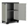 Keter Low Storage Cabinet in Planet Grey and Black - Stylish & Secure