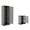 Keter Low Storage Cabinet in Planet Grey and Black - Stylish & Secure