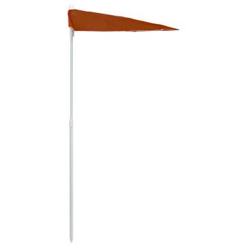 Garden Half Parasol with Pole 180x90 cm - Terracotta Shade