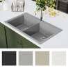 Granite Grey Overmount Double Basin Kitchen Sink