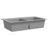 Granite Grey Overmount Double Basin Kitchen Sink