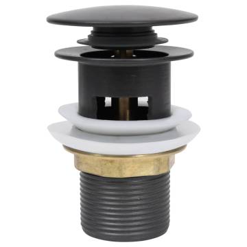 Push Drain with Overflow Function - Grey 6.4x6.4x9.1cm