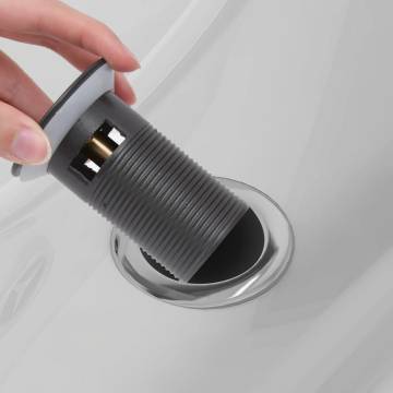 Push Drain with Overflow Function - Grey 6.4x6.4x9.1cm