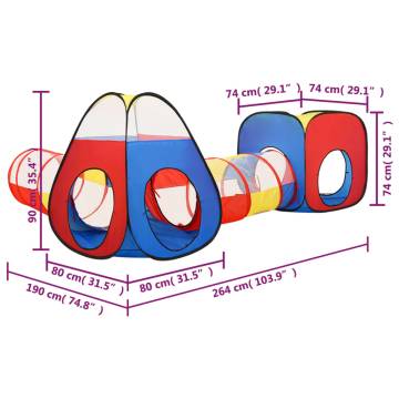 Multicolour Children Play Tent with Tunnels | Hipomarket UK