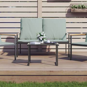 Stylish Anthracite Garden Table - 55x40x37 cm Steel