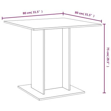 Brown Oak Dining Table 80x80 cm - Minimalist Design | HipoMarket