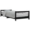 Kids Bed Frame Black 90x200 cm - Solid Pine Wood | HipoMarket